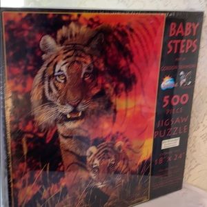 SunsOut Tiger Baby Steps 500 Piece Jigsaw Puzzle